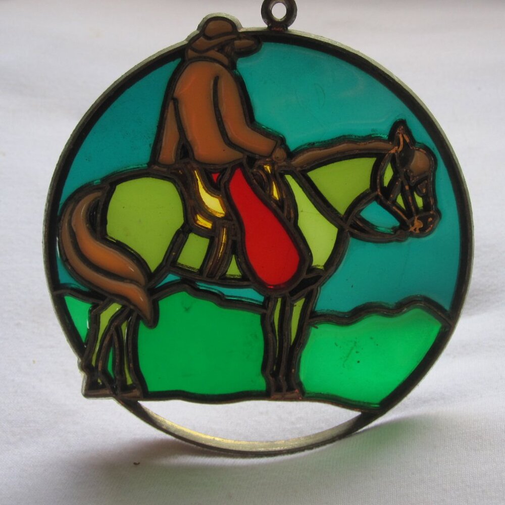 vintage 4: Suncatcher: American Cowboy on Horseback